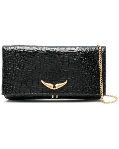 Zadig & Voltaire Clutch Goossens Rock goffrata - Nero