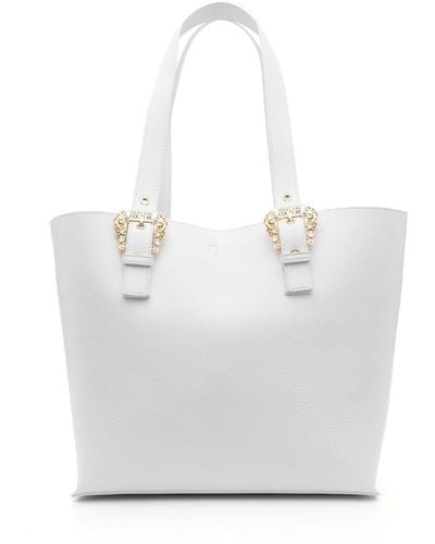 Versace Logo-buckle Tote Bag - White