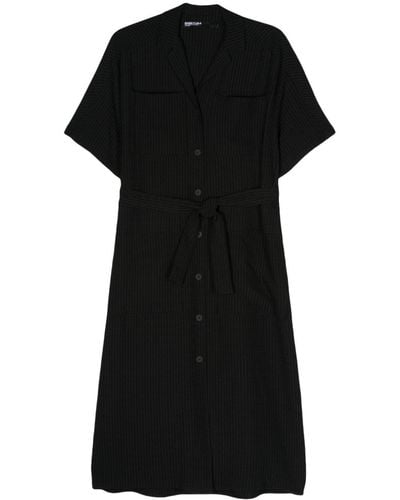 Bimba Y Lola Check-pattern Belted Midi Dress - Black