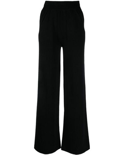 Lamberto Losani Wide-leg Fine-knit Trousers - Black
