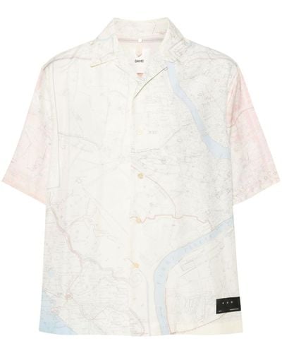 OAMC Map-print Short-sleeves Shirt - White