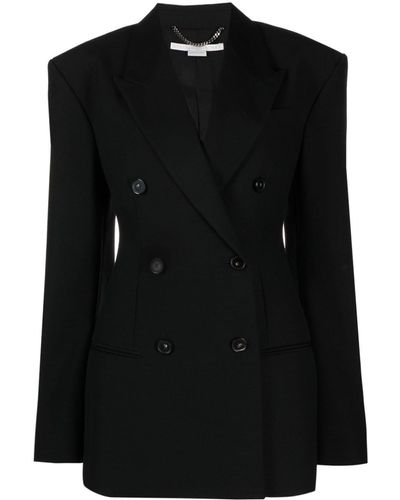 Stella McCartney Blazer Molded con doble botonadura - Negro