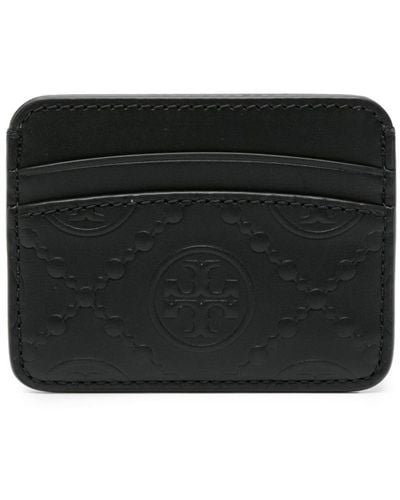 Tory Burch T Monogram-pattern Leather Wallet - Black