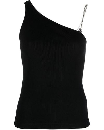 Givenchy Top asimetrico de algodon - Negro