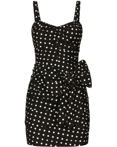 Dolce & Gabbana Polka-dot Mini Dress - Black