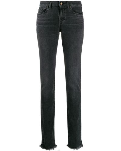 Saint Laurent Straight-leg Faded Jeans - Grey