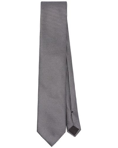 Tom Ford Graphic-print Silk Tie - Grey
