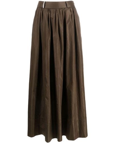 Peserico Faldilla Pleated Long Skirt - Brown