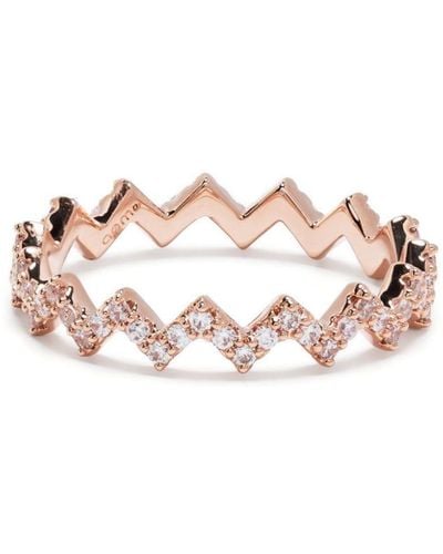 Apm Monaco Up And Down Embellished Ring - Pink
