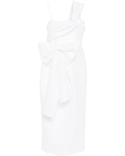 Cecilie Bahnsen Valentina Bow-detail Midi Dress - White