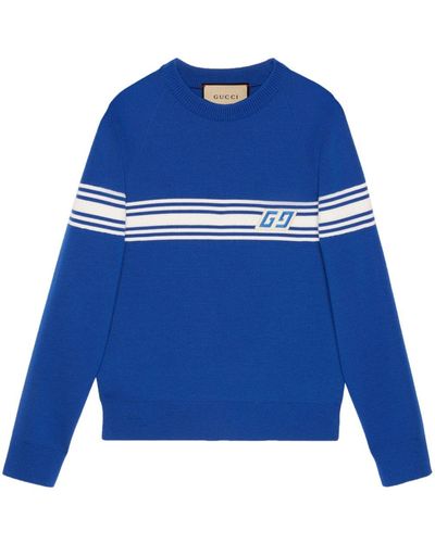 Gucci スクエアg セーター - ブルー