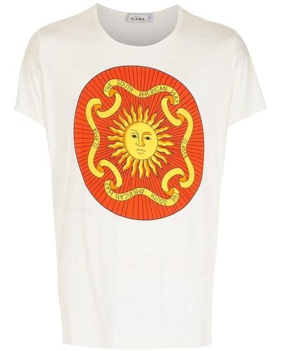 Amir Slama T-shirt con stampa Sol - Bianco