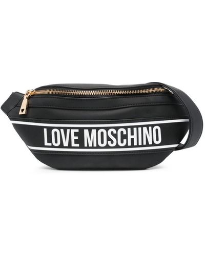 Love Moschino Riñonera con franja del logo - Negro