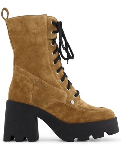 NODALETO Bulla Candy Suede Lace-up Boots - Brown
