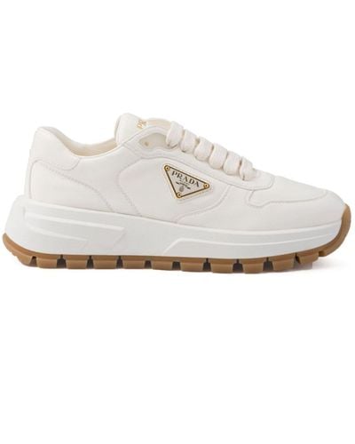 Prada Sneakers mit Triangel-Logo - Weiß