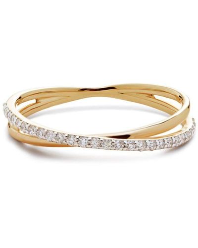 Monica Vinader 14kt Yellow Gold Crossover Diamond Ring - Metallic