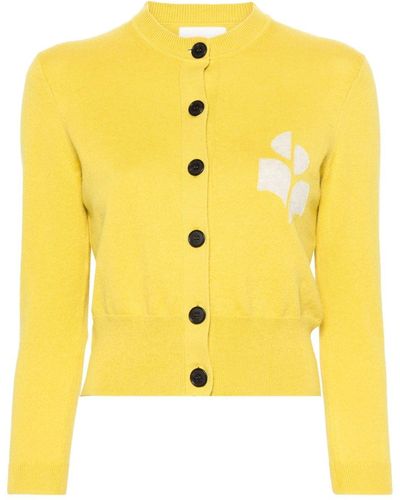 Isabel Marant Cardigan Newton à logo en intarsia - Jaune