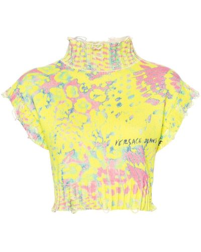Versace Jeans Couture Top con stampa - Giallo