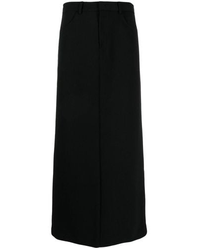 JNBY Wool-blend Straight Maxi Skirt - Black