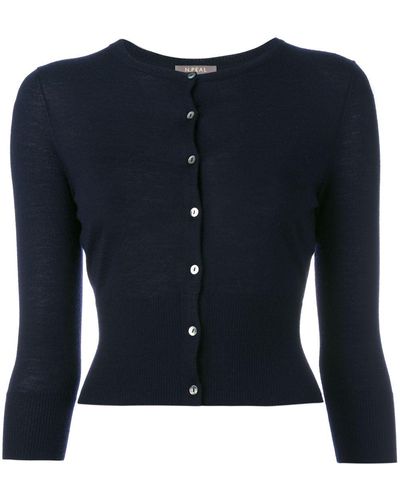 N.Peal Cashmere Cropped cardigan - Azul