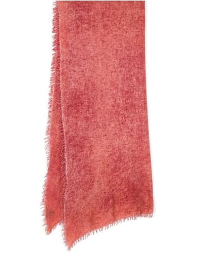 Avant Toi Fringed Cashmere Scarf - Red