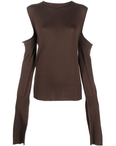 Rick Owens Pullover mit Cut-Outs - Braun