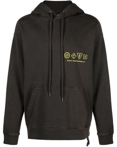 Ksubi Katoenen Hoodie Met Patch - Zwart