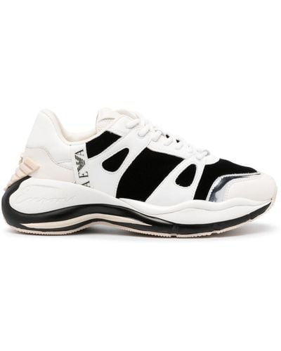 Emporio Armani Sneakers mit Einsätzen - Weiß