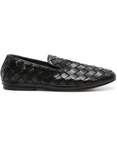 Henderson Interwoven Leather Loafers - Black