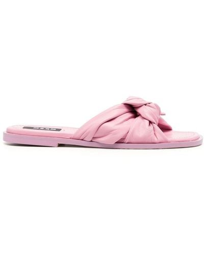 MSGM Knot-strap Leather Sandals - Pink