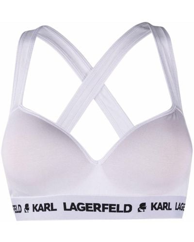 Karl Lagerfeld Padded Jersey Bra - White