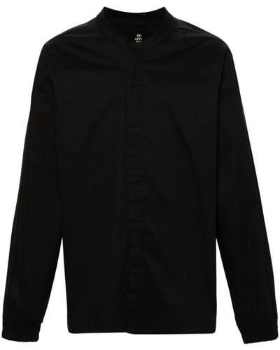 Thom Krom Band-collar Panelled Shirt - Black