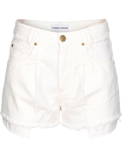 Pinko Pantalones vaqueros cortos de talle alto - Blanco