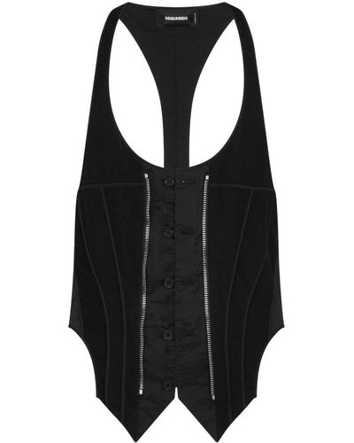 DSquared² Deconstructed Panelled Waistcoat - Black