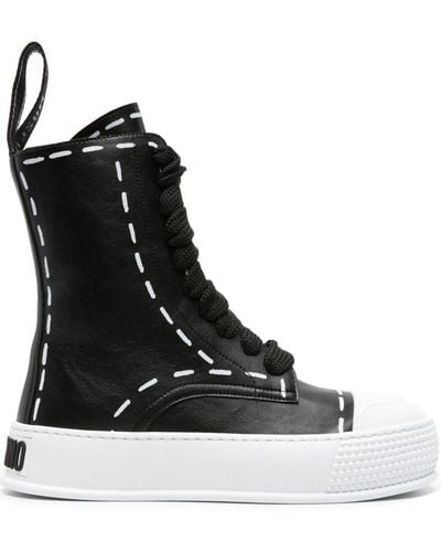 Moschino Sneakers alte con stampa - Nero