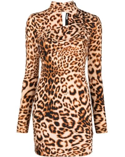 ROTATE BIRGER CHRISTENSEN Robe courte à imprimé léopard - Neutre