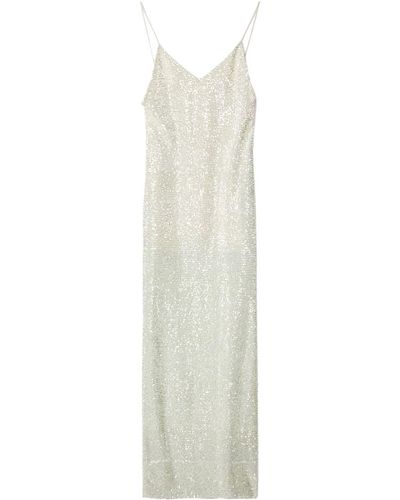 Nina Ricci Robe à ornements en sequins - Blanc