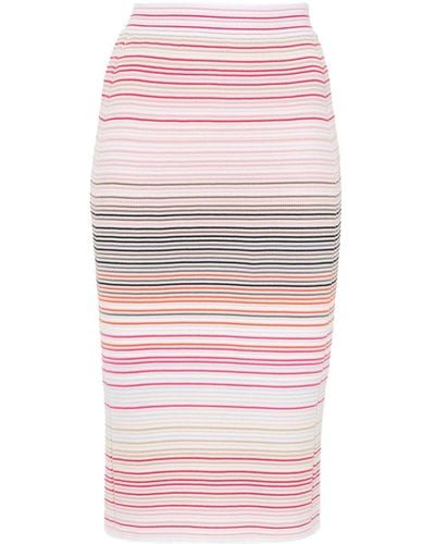 Missoni Stripe-pattern Midi Pencil Skirt - Pink