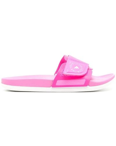 adidas By Stella McCartney Logo-print Touch-strap Slides - Pink
