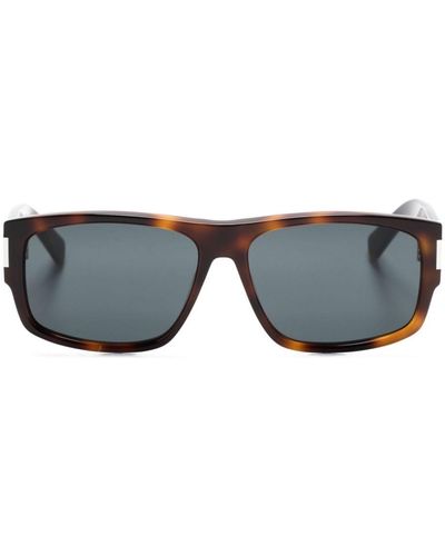 Saint Laurent Sl 689 Rectangle Frame Sunglasses - Blue