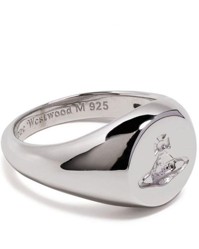 Vivienne Westwood Orb-engraved Silver Ring - Gray