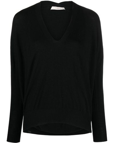 Zanone V-neck Virgin Wool Sweater - Black