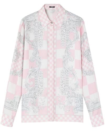 Versace Camisa con estampado Barocco - Blanco