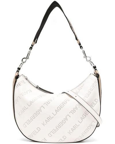 Karl Lagerfeld Small Moon Recycled-polyester Shoulder Bag - White