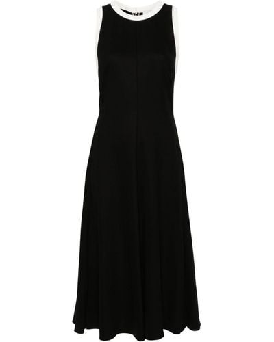 Paul Smith Contrasting-trim Crepe Midi Dress - Black