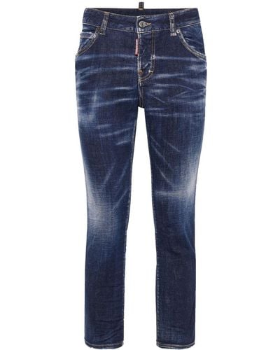 DSquared² High-waisted faded skinny jeans - Blau