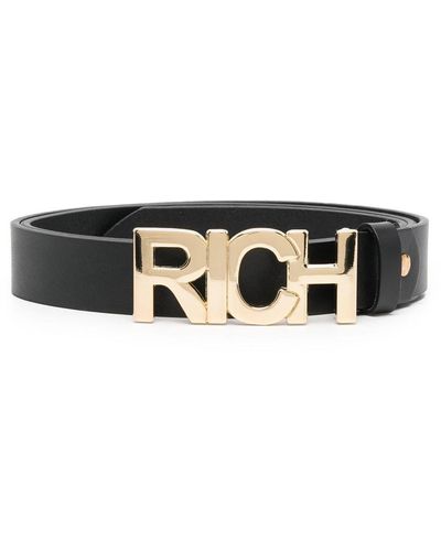 John Richmond Logo-buckle Detail Belt - Black