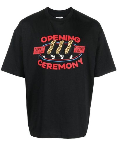 Opening Ceremony Peanuts Logo Cotton T-shirt - Black