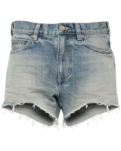 Balenciaga Shorts corti denim con vita media - Blu