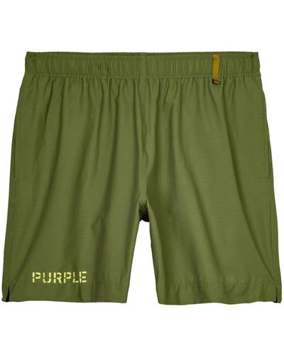 Purple Brand Pantalones cortos de chándal con logo - Verde